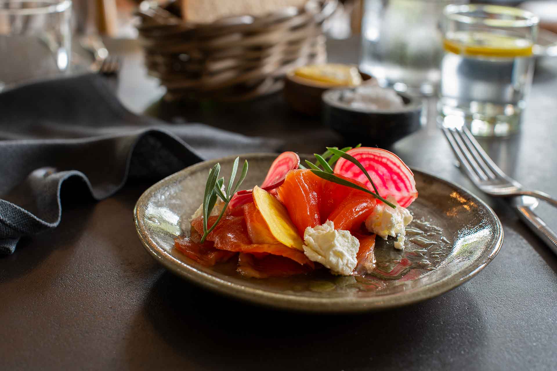 Entree, Gin cured Ocean Trout, Bistro Sociale, Restaurant, Southern Highlands, Bowral